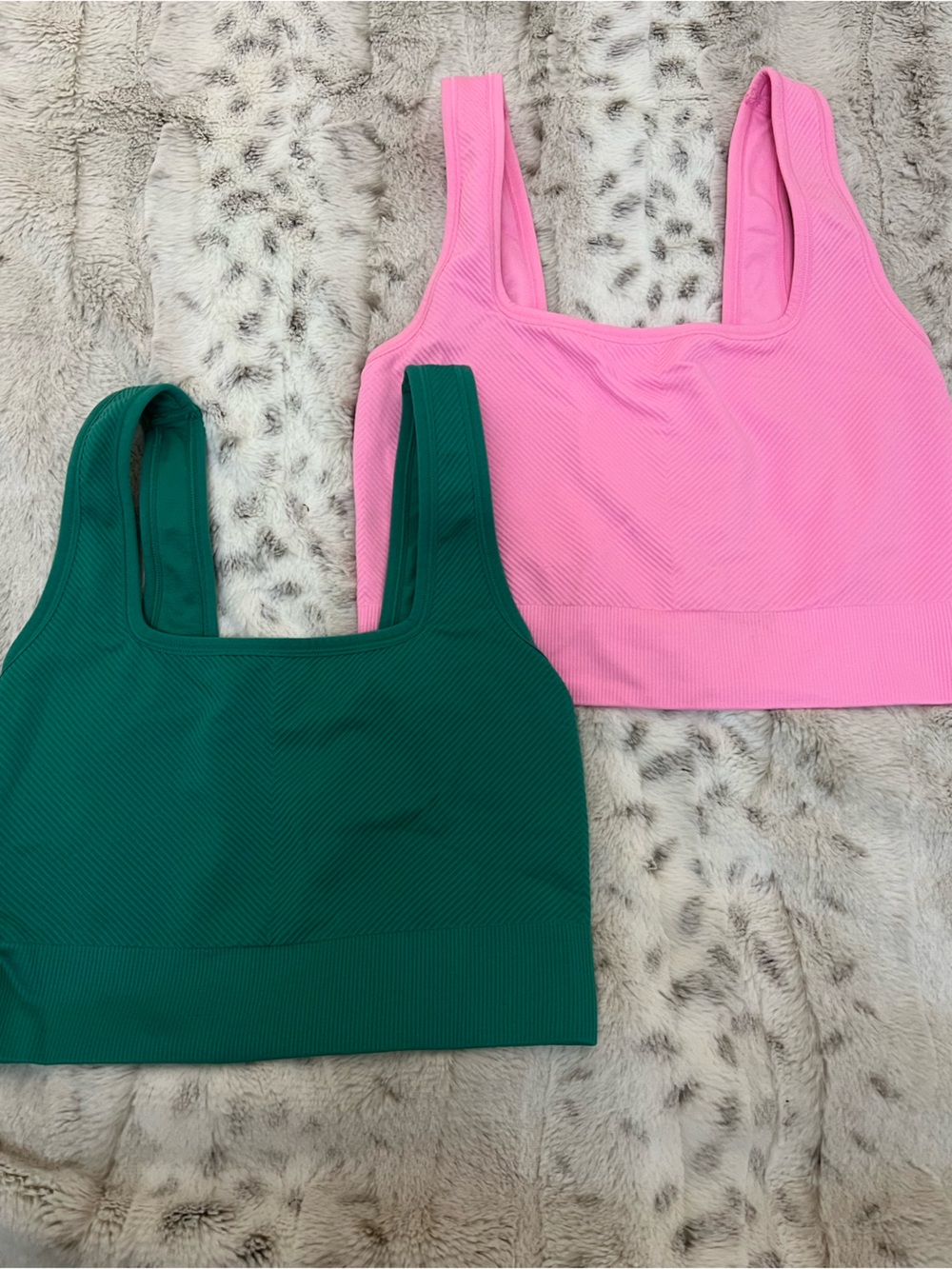 all in motion Pink and Green Ribbed Sports Bras (2-Pack)